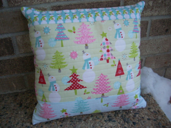 snowman snowflake pillow